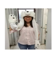Polar bear plush hat/glove
