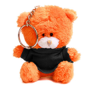 4" Qbeba Bear Keychain with Customized Tee-Plush Keychain