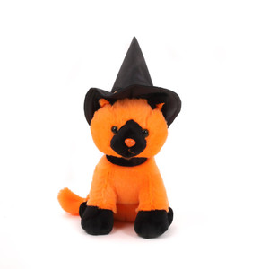 7" Halloween Witch Cat Plush – Orange Cat in Witch Hat 