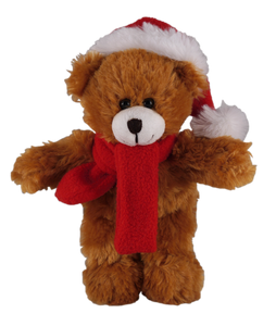 Christmas animals with personalizable scarf brown bear