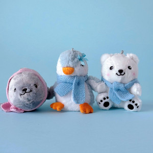 5" Magnetic Arctic Trio Keychain Plush Set | Keychain Toys