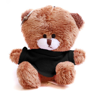 Qbeba brown keychain bear with Customizable tee 4"