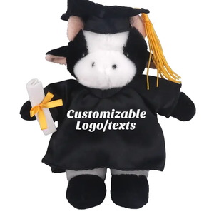 8" Graduation Cow Plush Toy | Graduation Plush in Cap & Gown