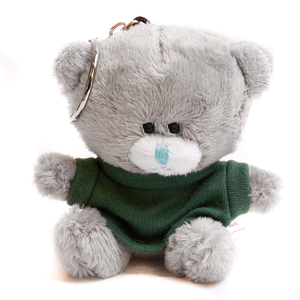 Qbeba gray keychain bear with Customizable tee 4"