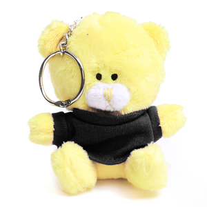 Qbeba yellow keychain bear with Customizable tee 4"