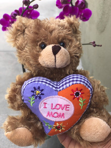 6″ Bear Holding I Love Mom Floral Heart | Teddy Bear for Mom