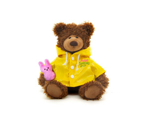 Spring Raincoat Animals 12" with Bunny