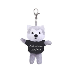 4" Keychain - Husky with customized shirt