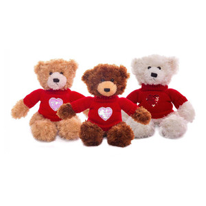 12″ Valentine's Bears with Heart Sweater | Stuffed Animals