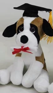 8" Graduation Dog Stuffed Animal | Graduation Plush Dog Toy
