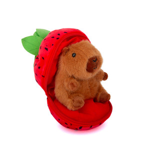 Valentine Strawberry Zip Up Capybara | Valentine Plush Gift