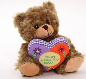 6″ Brown Teddy Bear Holding a Heart | Bear with Love Message