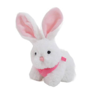 6" White Easter Bunny in Colorful Neck Scarfs | Easter Plush