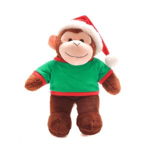 12″ Christmas Monkey Plush with Personalized Holiday T-Shirt