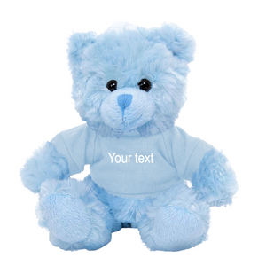 11" Blue Teddy Bear Stuffed Animal Personalized Shirt 11" Blue Teddy Bear Stuffed Animal Personalized Shirt