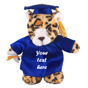 12" Graduation Leopard Plush Stuffed Animal Toys with Cap and Personalized Gown 12" Graduation Leopard Plush Stuffed Animal Toys with Cap and Personalized Gown