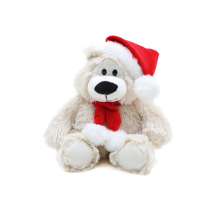 12" Sitting Xmas Sophie Bear Plush Toy, Featuring a Festive Holiday Design With Soft Fabric by Made By Aliens. 12" Sitting Xmas Sophie Bear Plush Toy, Featuring a Festive Holiday Design With Soft Fabric by Made By Aliens.
