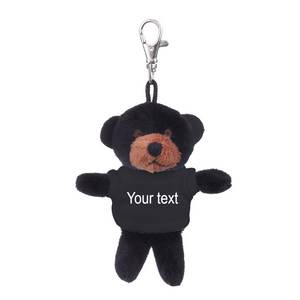 4" Soft Plush Black Teddy Bear Keychain with Tee 4" Soft Plush Black Teddy Bear Keychain with Tee
