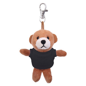 Soft Plush Brown Teddy Bear Keychain with Tee royal blue Soft Plush Brown Teddy Bear Keychain with Tee royal blue