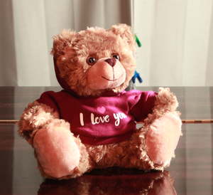 11“ Mocha Bear with Love You Burgundy Hoodie Sweater 11“ Mocha Bear with Love You Burgundy Hoodie Sweater
