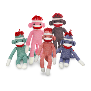 20" Classic Sock Monkey – Stuffed Animal with Heart Patch