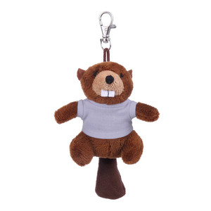 4" Keychain - Beaver with customized shirt