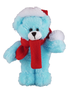 Christmas animals with customizable scarf Blue Bear 12"