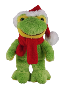Christmas animals with customizable scarf frog 8"