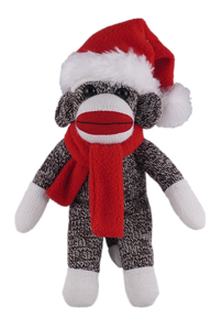 Christmas animals with personalizable scarf Sock Monkey 12"