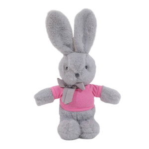 Gray Bunny With Tee 9" Gray Bunny With Tee 9"