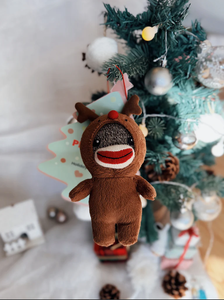 Reindeer Sock Monkey Stuffed Animal 4" - Monkey Plush Toys Reindeer Sock Monkey Stuffed Animal 4" - Monkey Plush Toys