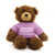 11" Brandon Chocolate Teddy Bear with Tee  - Stuffed Bear