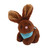 6" Brown Bunny Plush in Bandana | Tiny Rabit Plush in Scarf