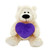 12″ Cream Valentine Bear with Custom Heart | Valentine Plush