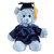 Graduation Blue Sitting Bear 6” 