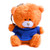 4" Qbeba Bear Keychain with Customized Tee-Plush Keychain