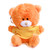 4" Qbeba Bear Keychain with Customized Tee-Plush Keychain