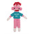 8" Customizable Pink Sock Monkey with Tee - Stuffed Animal