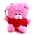 Qbeba Pink keychain bear with Customizable tee 4"