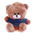 Qbeba brown keychain bear with Customizable tee 4"