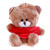 Qbeba brown keychain bear with Customizable tee 4"