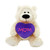 12″ Cream Bear Mother's Day Gift | Bear Holding Heart "MOM"