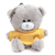 Qbeba gray keychain bear with Customizable tee 4"