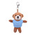 4" Keychain - Brown bear with customized shirt