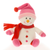 8" Pink Christmas Snowman Plush Toy | Holiday Stuffed Animal