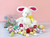(Sample) Easter bunny with carrot and flower accent 9"
