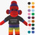 (Sample) 8″ Rainbow Custom Sock Monkey | Personalized Monkey Plush