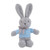 9" Gray Easter Bunny in Colorful T-shirts & Gray Neck Scarf