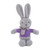 9" Gray Easter Bunny in Colorful T-shirts & Gray Neck Scarf