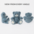 8" Blue Teddy Bear Stuffed Animal | Soft Baby Bear Plush